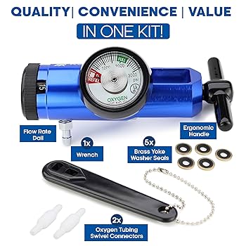 航空計器　OXYGEN REGULATOR Amazon.com: AireMed Oxygen Regulator 0-25LPM, CGA-870 Gauge